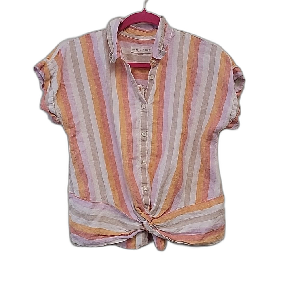 Lou & Grey Casual Coastal Multicolor Striped Shirt